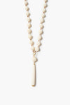 NG-15624LQ Bone Bead Rosary Necklace