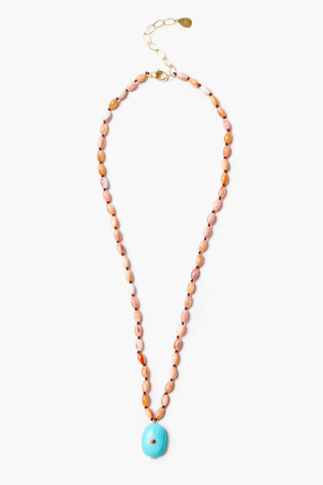 NG-15643LQ Turquoise and Saphire Necklace