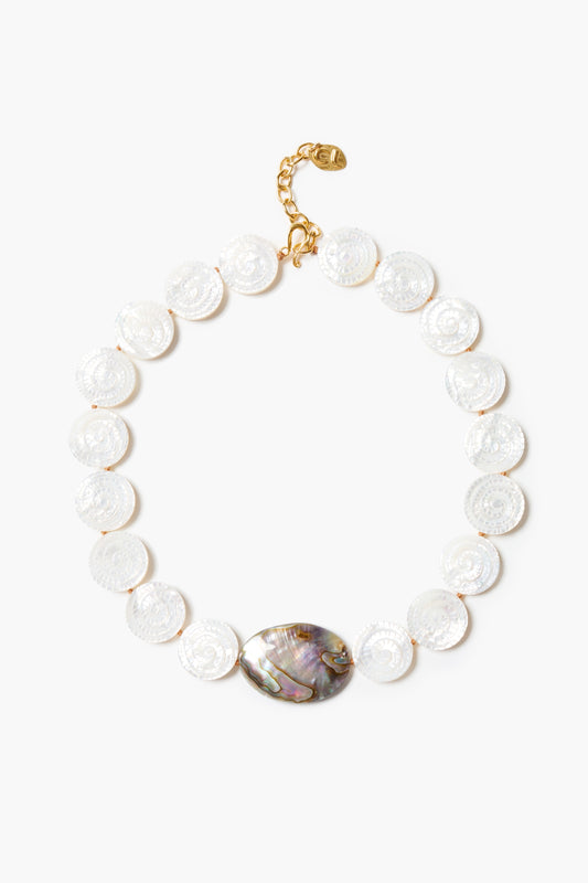 NG-15645 Mother of Pearl and Abalone Necklace