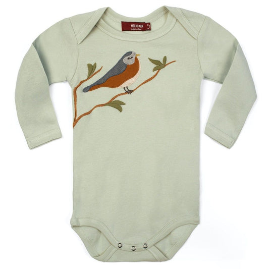 Appliqué Organic Cotton Onesie | Blue Bird