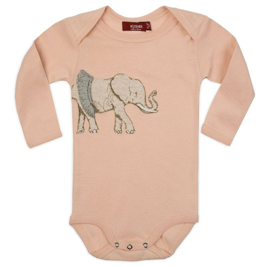 Appliqué Organic Cotton Onesie | Tutu Elephant