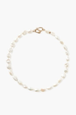 Chan Luu | White Keshi Pearl Cobra Necklace
