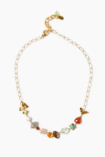 NG-15608 Multi Stone Fish Necklace