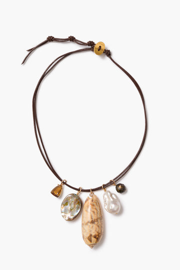 Leather and Shell Necklace