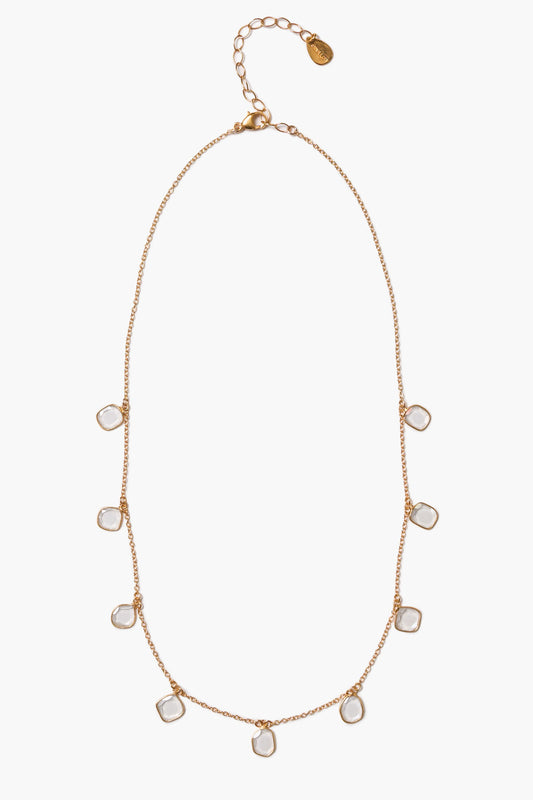 Bezel Wrapped Moissanite Slice Necklace