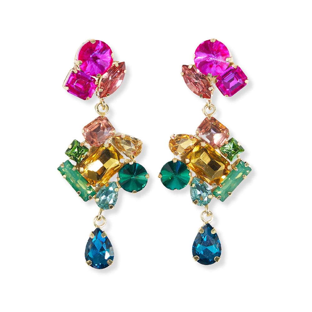 Vivianne Multi Mixed Dangle Earrings | Rainbow