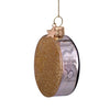 Ornament glass caviar tin can H2.5"