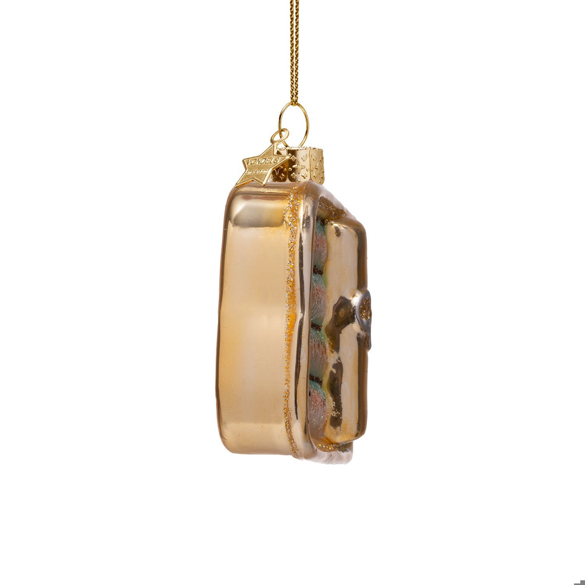 Ornament glass blue sardines H2.75"