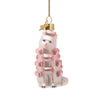 Ornament glass beauty cat with curlers H3.25"