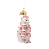 Ornament glass beauty cat with curlers H3.25"