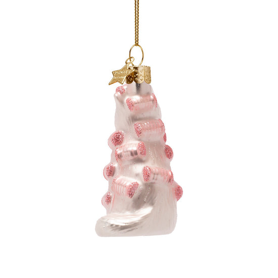 Ornament glass beauty cat with curlers H3.25"