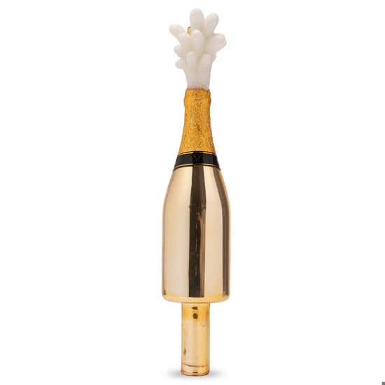 Ornament glass tree topper Champagne bottle H9.75"