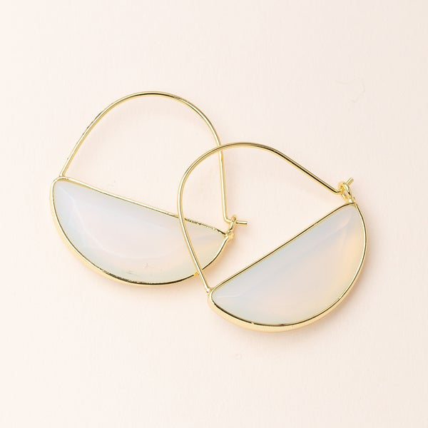 Stone Prism Hoop | Opalite Gold