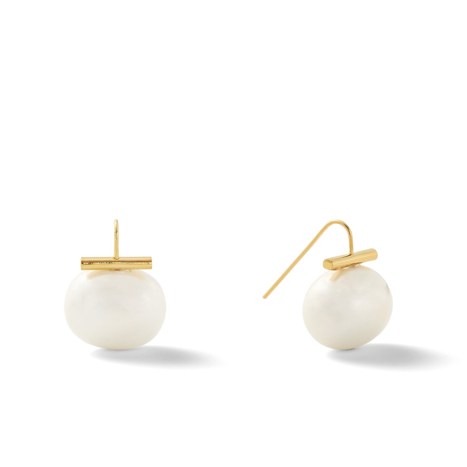 pebble pearl earrings, pearl bar earrings, earrings, catherine canino, jewelry