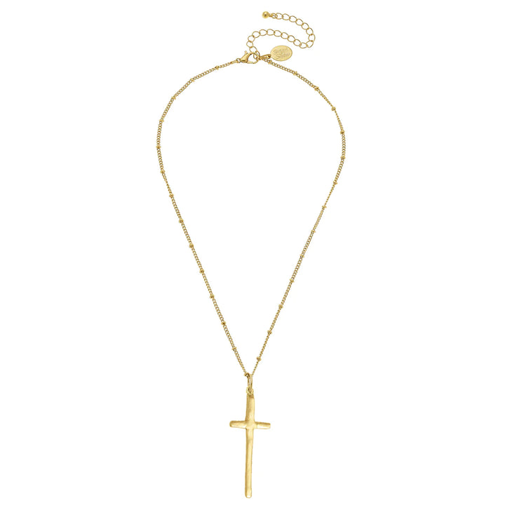 Susan Shaw | Dainty Tall Cross Necklace