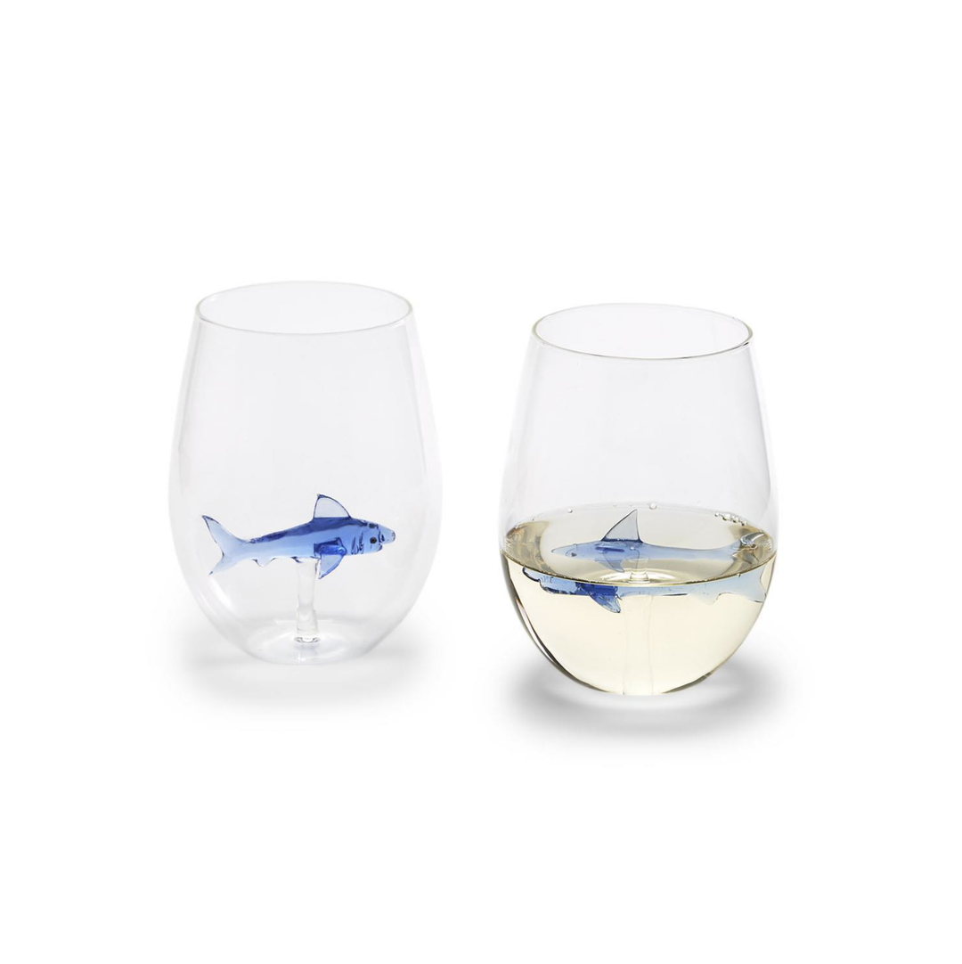 Shark Stemless Wine Glass | Set of Two
