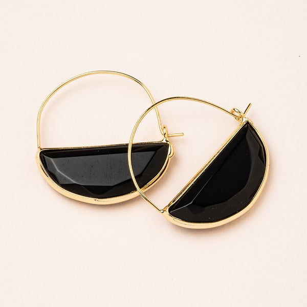 Stone Prism Hoop | Black Spinel and Gold