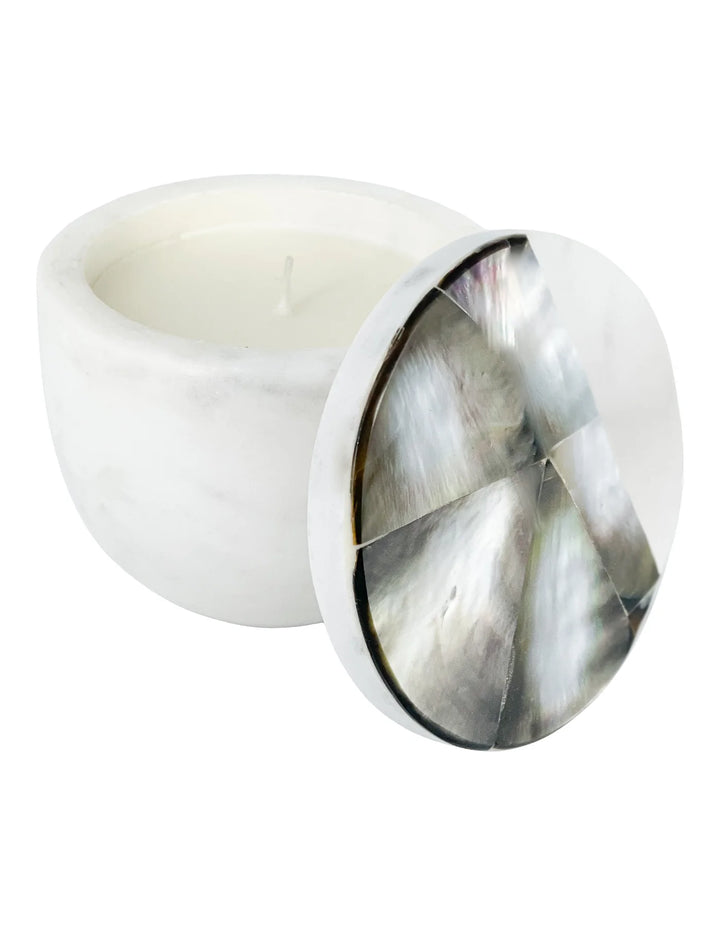 Anaya | Grey Mother of Pearl Lavender Candle | Large