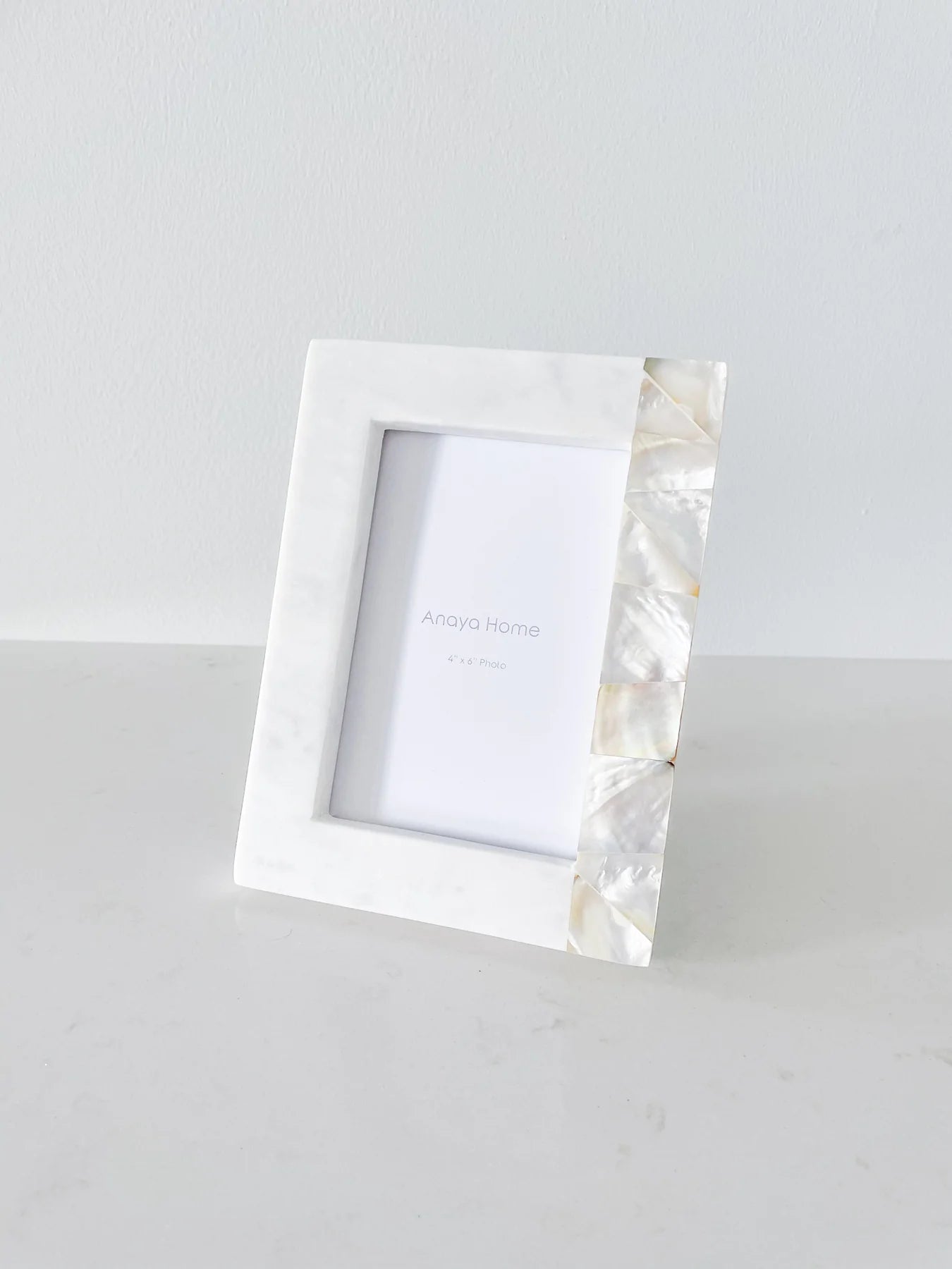 Mother of Pearl and White Marble Picture Frame
