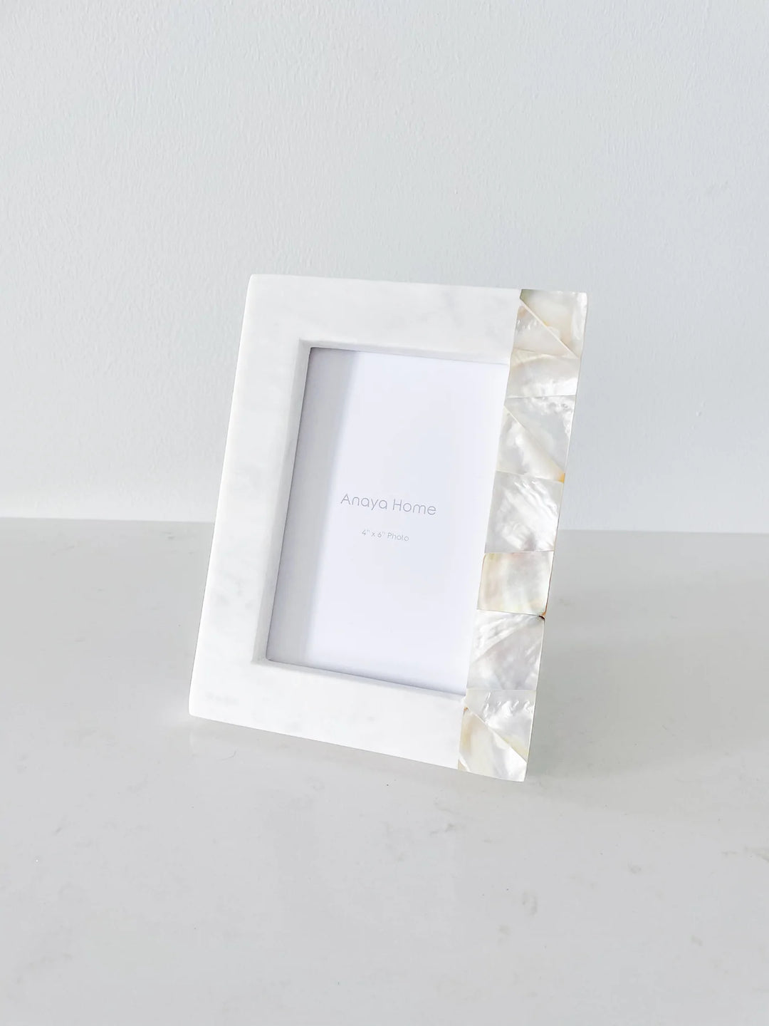 Mother of Pearl and White Marble Picture Frame