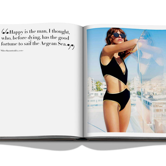 greece, athens, riviera, assouline, assouline books, publisher, coffee table book, gift shop, gift, orlando, winter park, florida, design books, travel book, swimwear, model, sunglasses, aegean sea