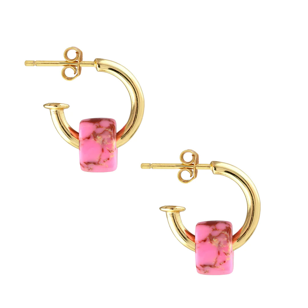 Kris Nations | Huggie Hoop with Gemstone