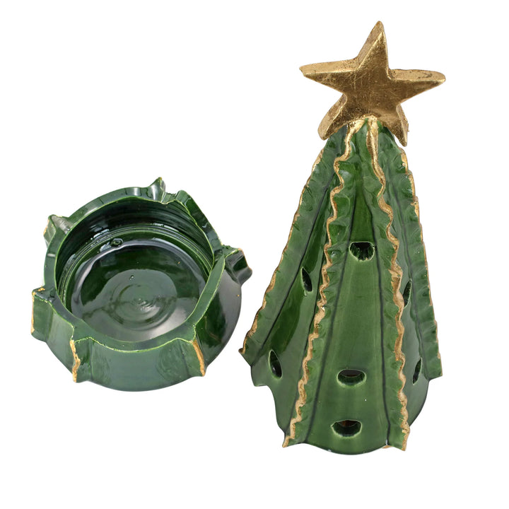 Vietri | Foresta Large Green Tree with Ribbon & Gold Star