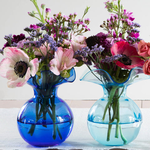 glass vase, bud vase, vietri, hibiscus vase