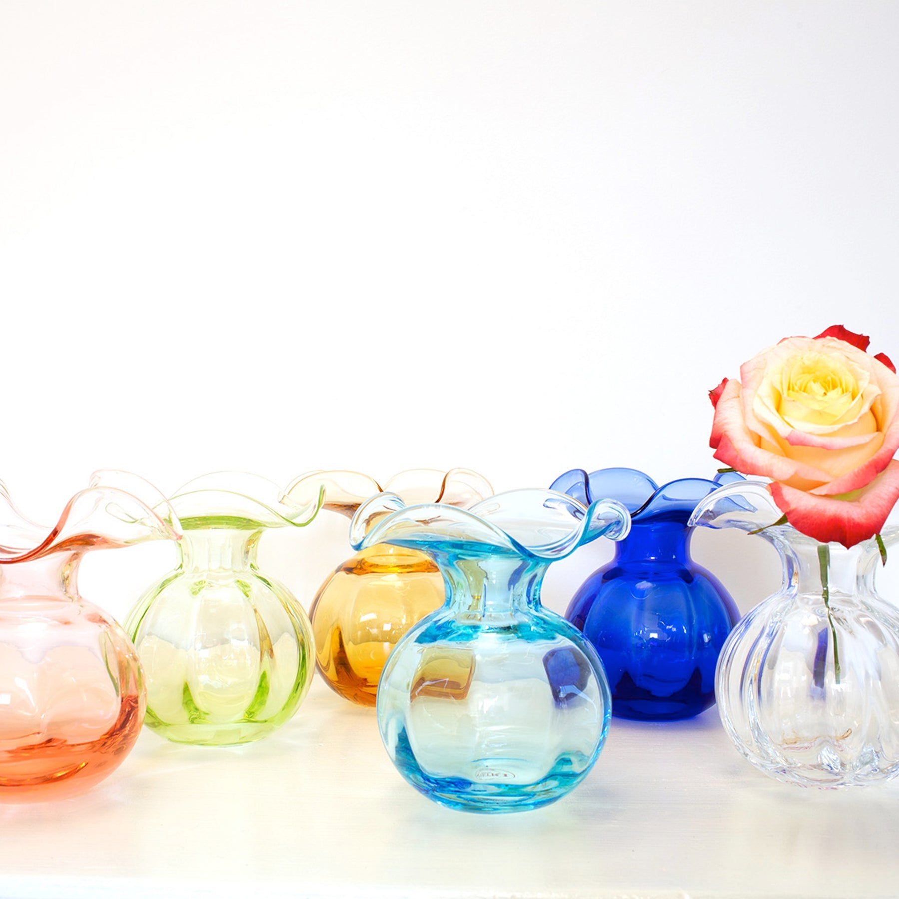 glass vase, bud vase, vietri, hibiscus vase
