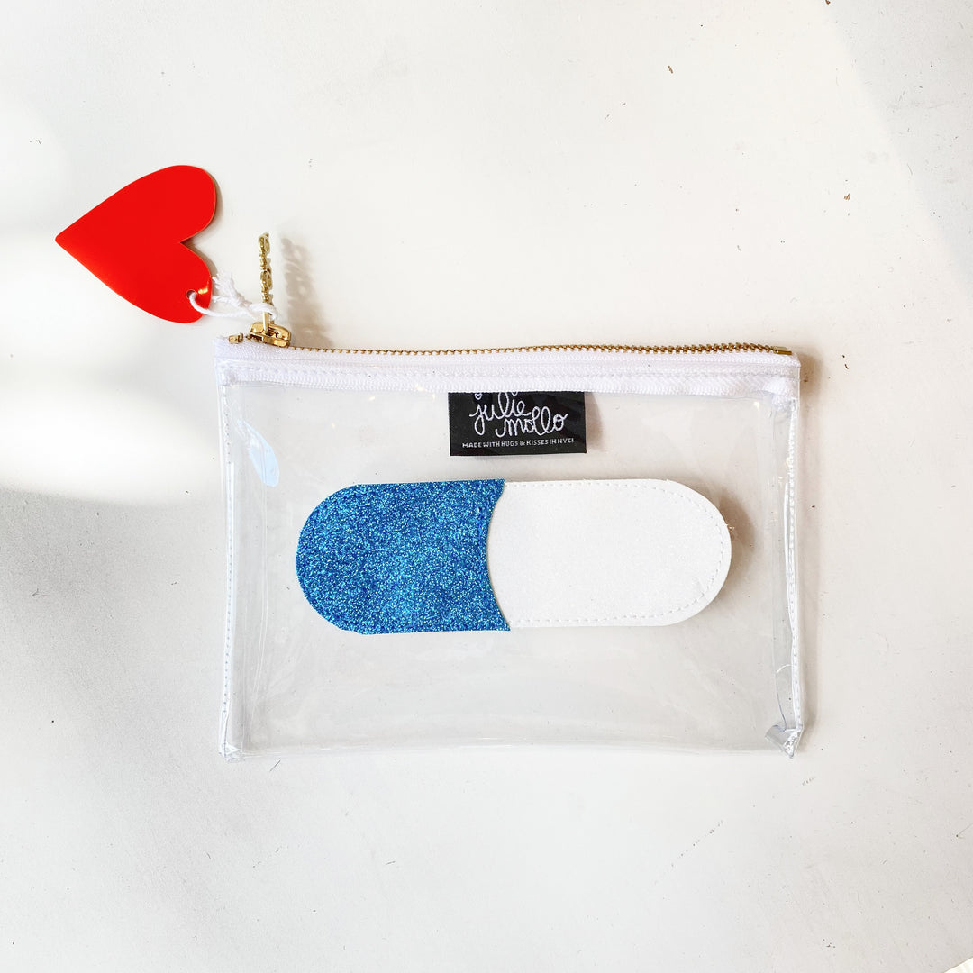 Blue and White Pill Zipper Pouch