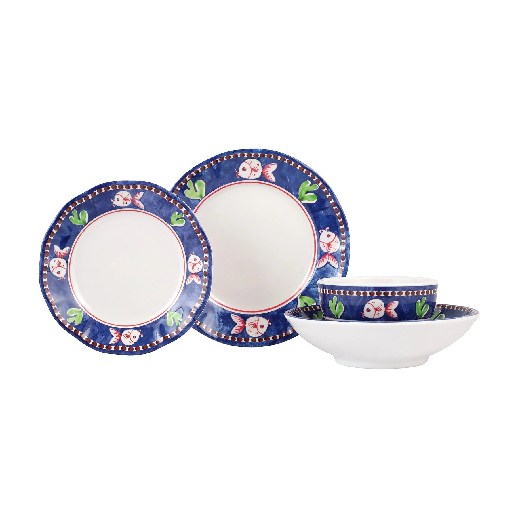 Vietri | Melamine Campagna Pesce Four Piece Set