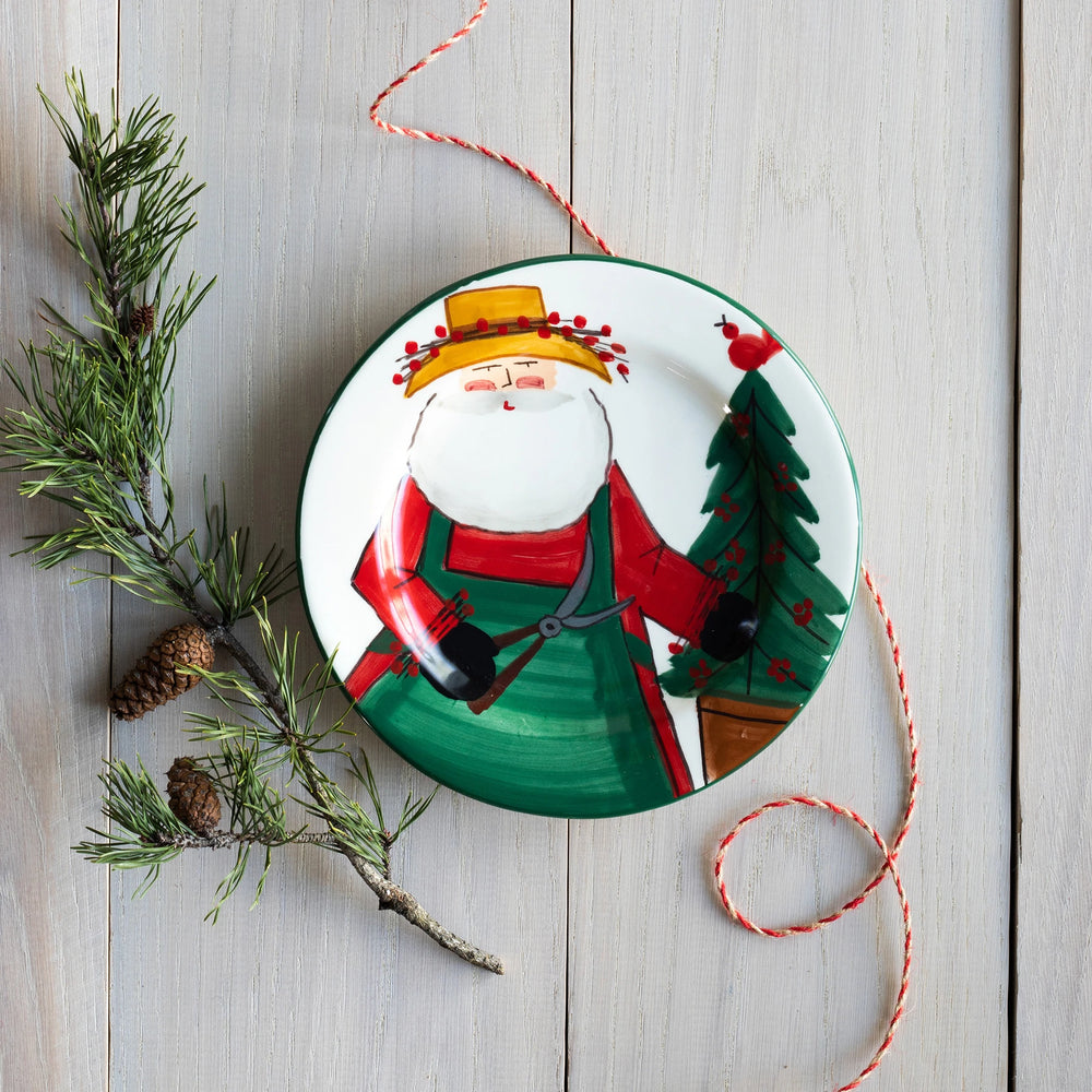 serveware, serving plate, vietri, old st. nick, christmas dinnerware, salad plate