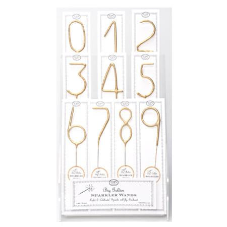 Big Golden Number Sparklers - Frankcandle, birthday candle, cake candle, cake topper, sparkler, sparkler candle