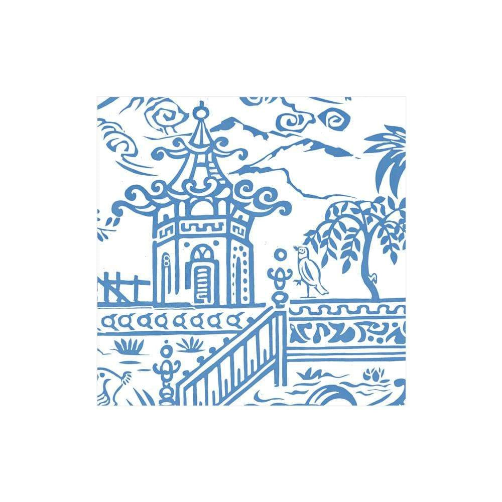 Caspari | Cocktail Napkin | Pagoda Blue Toile - Frank