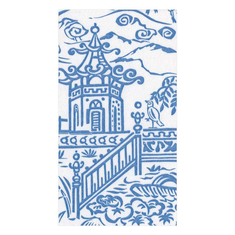 Caspari | Guest Towel | Pagoda Toile Blue - Frank