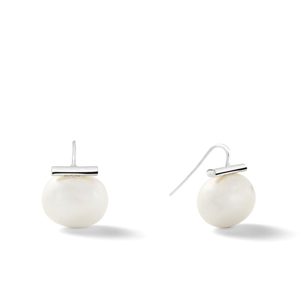 pebble pearl earrings, pearl bar earrings, earrings, catherine canino, jewelry