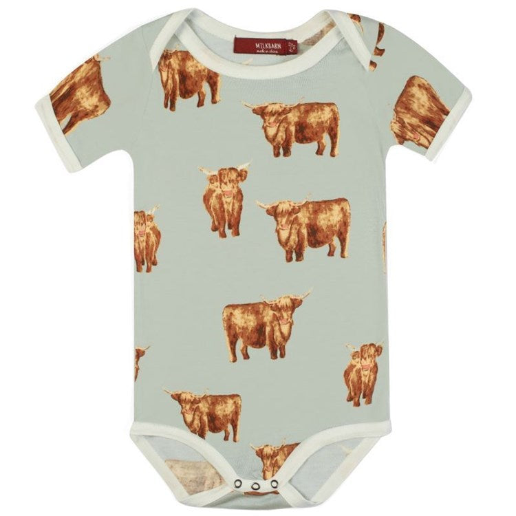 Bamboo One Piece Highland Cow 3-6M