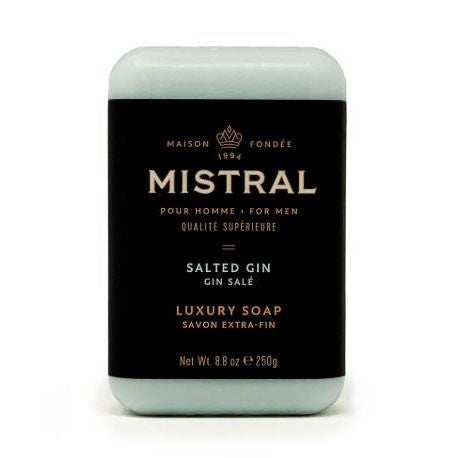 mistral, salted gin, bar soap, soap, men's collection