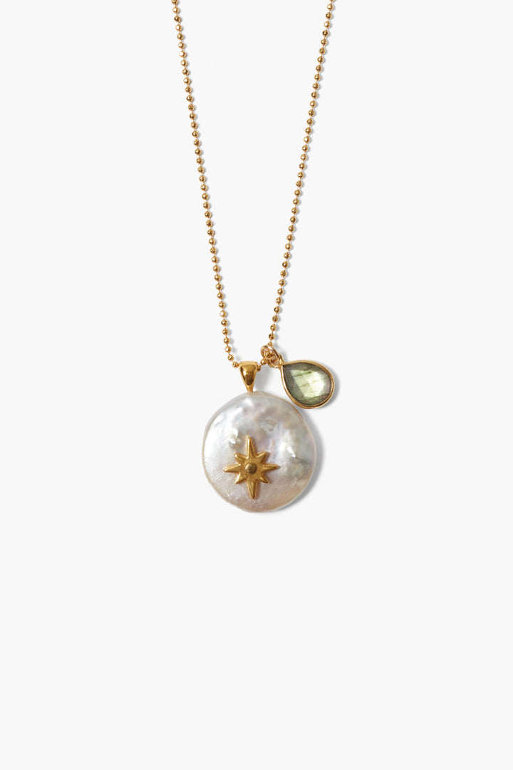 Chan Luu | Beacon Charm Necklace | white Pearl