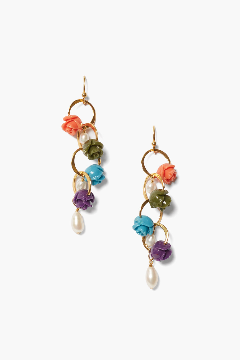 Chan Luu | Carved Multi Flower Earrings